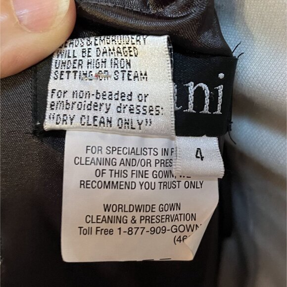 NWT Jovani Crepe Georgette Beaded Strapless Gown Abstract Floral Hibiscus Print - Picture 8 of 8